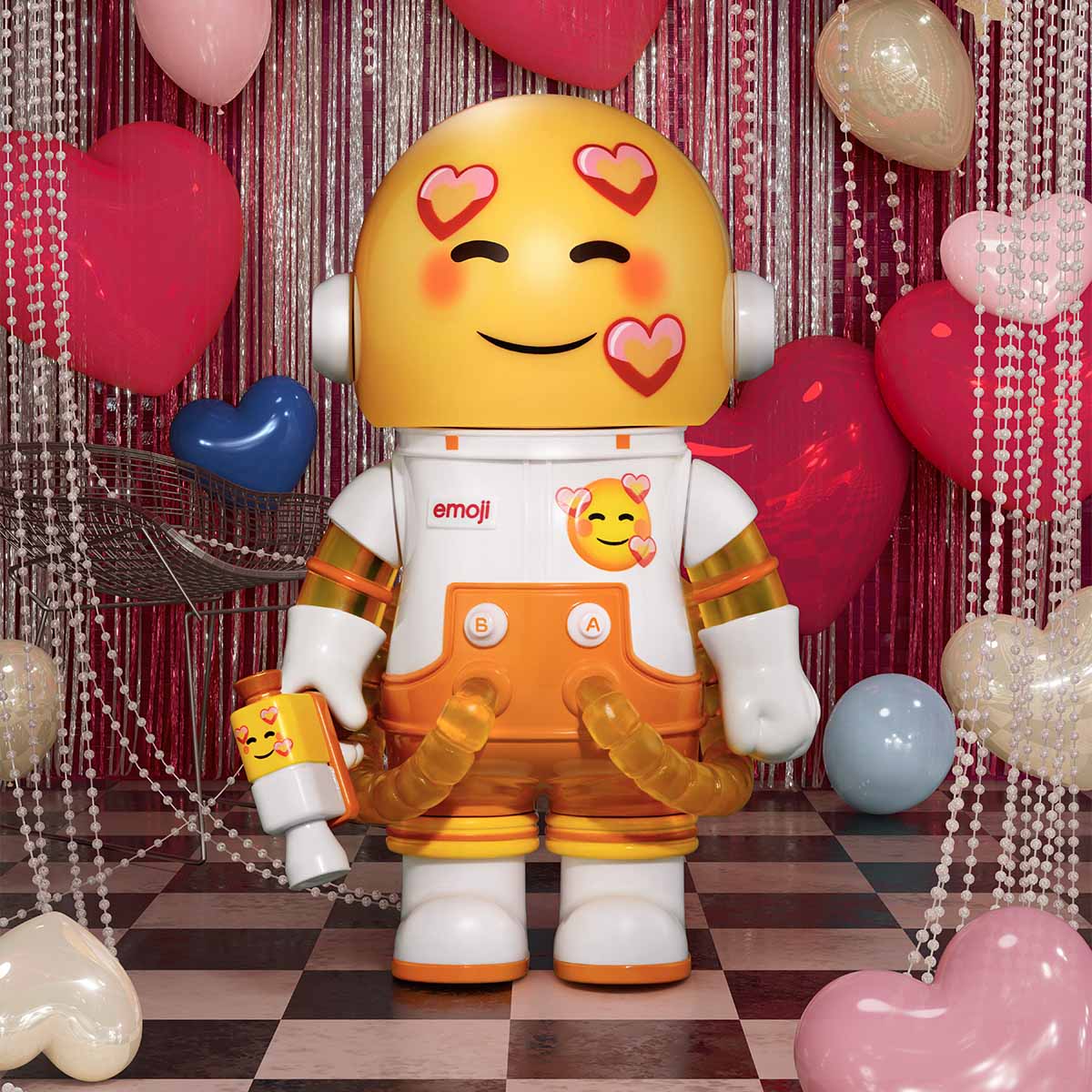 MEGA SPACE MOLLY 100% × emoji Blind Box Series - Preorder, featuring 9 distinct designs and 1 secret, available for preorder with shipping in June 2025.