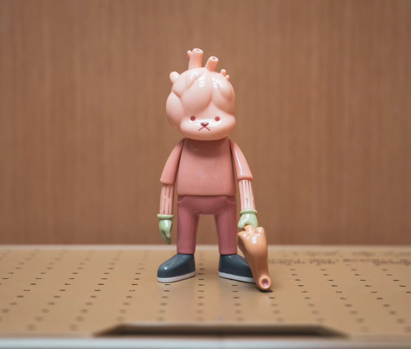 A vinyl+magnet toy figurine of KOKORO florists ver. by JD Wang, featuring a rabbit and a pink bear, embodying Strangecat Toys' blind box and art toy store essence.