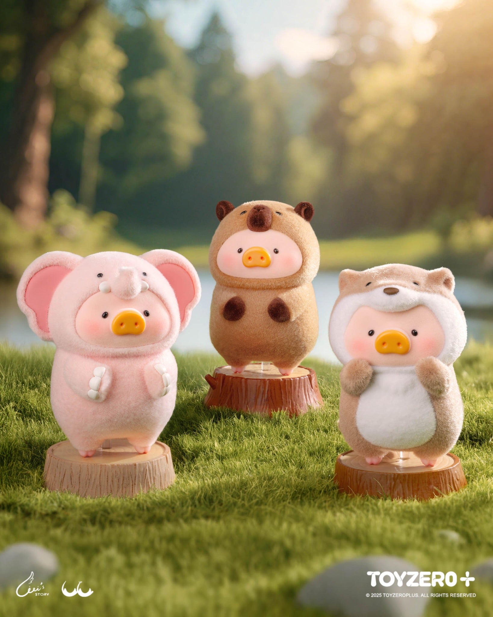 LuLu the Piggy from the Animal Party Series Blind Box, a preorder art toy featuring a unique wooden stage and rare character editions.