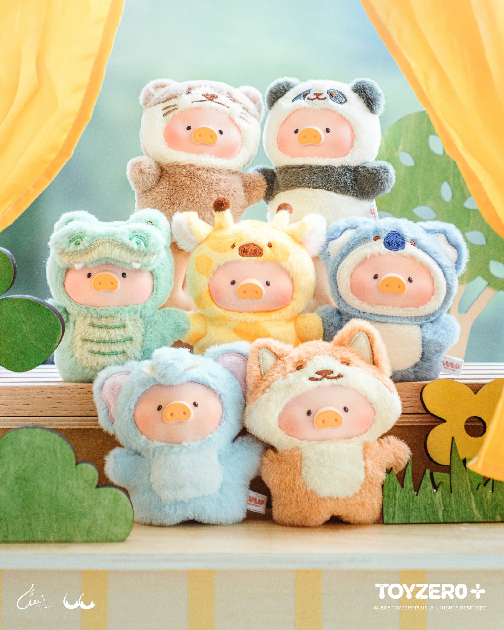 LuLu the Piggy - Puppet Show PVC Face Plush Keychain Blind Box featuring adorable animal characters in sealed packaging for surprise unboxing.