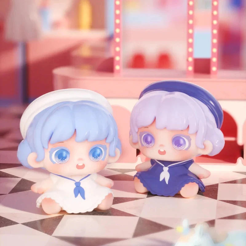 Close-up of Miana Transformable Styling House Mini Series Blind Box toy, featuring intricate doll face details, part of a collectible anime-inspired series.