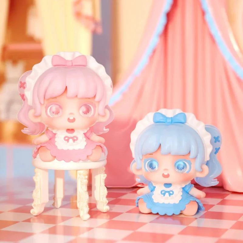Miana Transformable Styling House Mini Series Blind Box featuring a close-up of a cartoon doll figurine from a 12-design series. Preorder for August 2025 delivery.