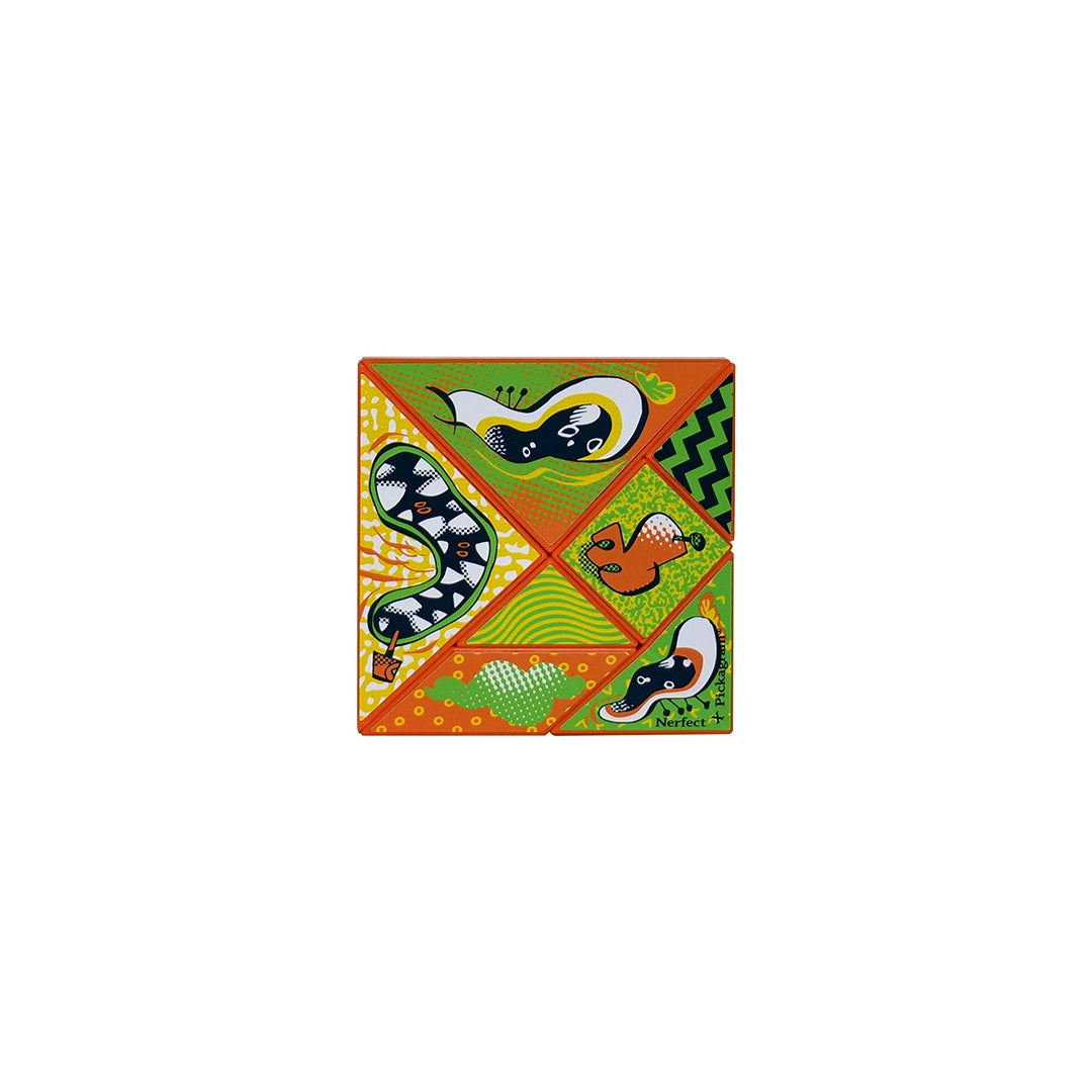 Art Pickagram 3D Puzzle X Artist_03 Mr. Walters: A vibrant puzzle with abstract creature motifs, forming a playful and dynamic composition, reflecting Nerfect's whimsical art style.