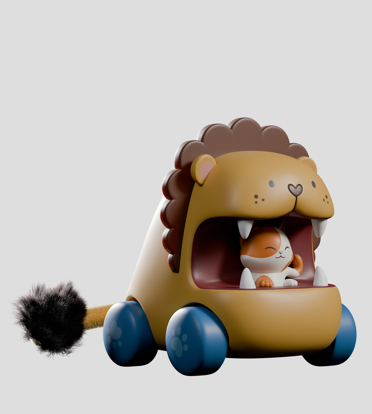 Big Top Chomps Blind Box, featuring pull-back kitty cars like tigers and lions, available for preorder. Each box includes a display feature.