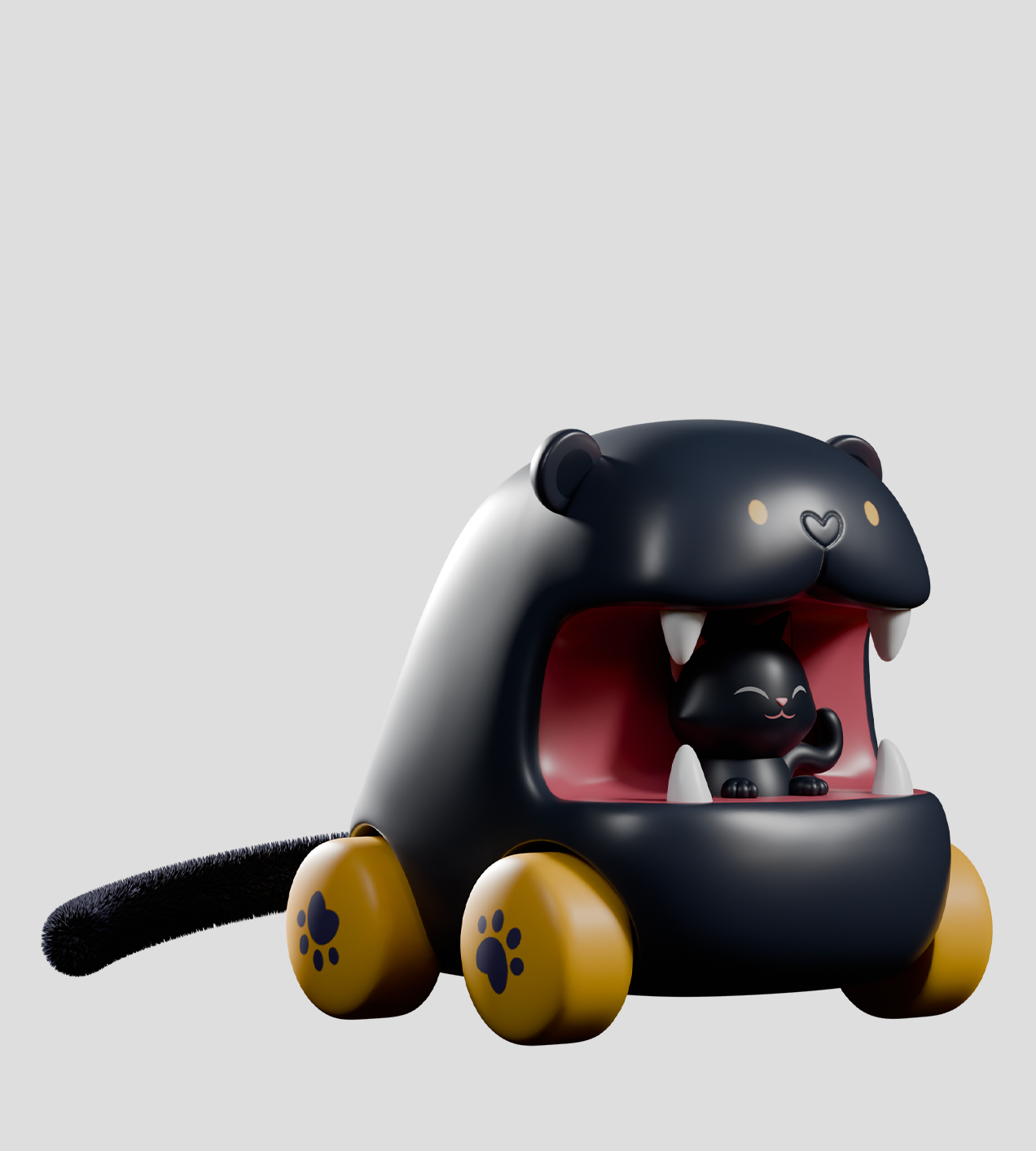 Big Top Chomps Blind Box - Preorder: Pull-back circus-themed toy cars with fabric tails, featuring six animal designs, packaged for display. Ships late May 2025.