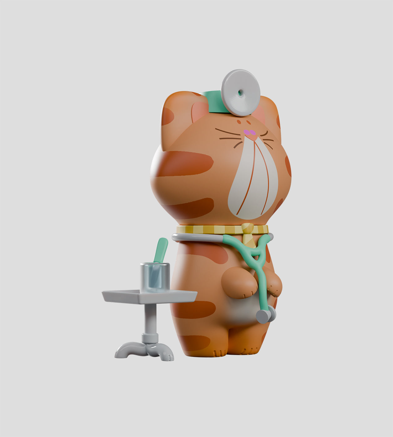 Business Boy Blind Box toy featuring a cartoon cat with a stethoscope, representing diverse careers, including doctor. Comes with multiple accessories.