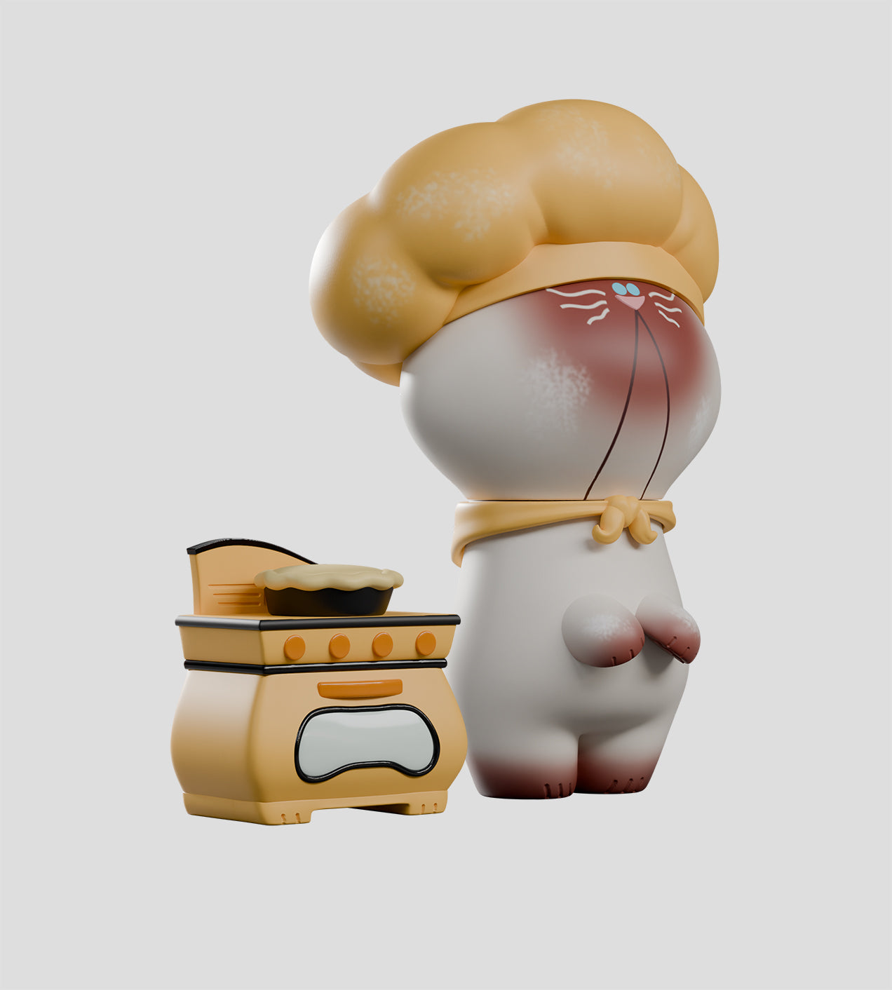 Business Boy Blind Box featuring a toy oven with a pie, highlighting a chef-themed figure from a diverse career-themed collectible series.