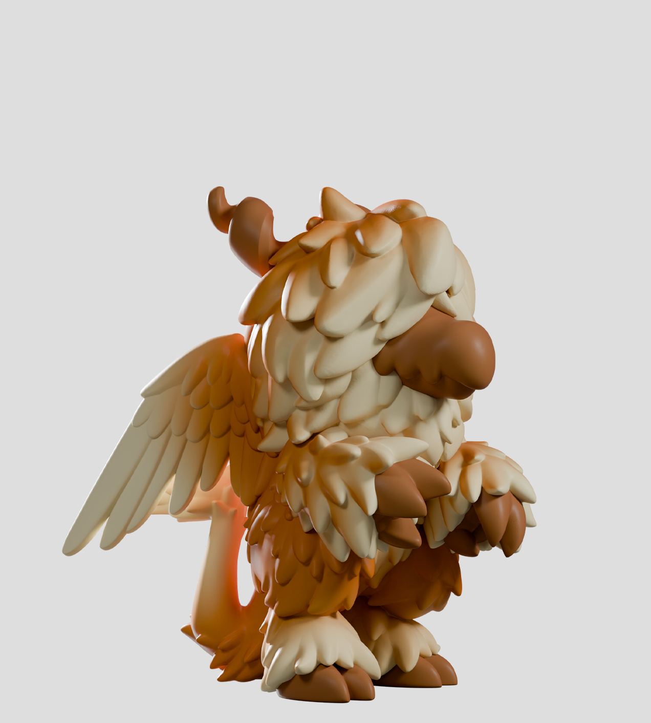 Chimeric Dragons Blind Box - Preorder: A whimsical feathered creature with horns, wings, and a curling tail, part of a dark fantasy art toy series.
