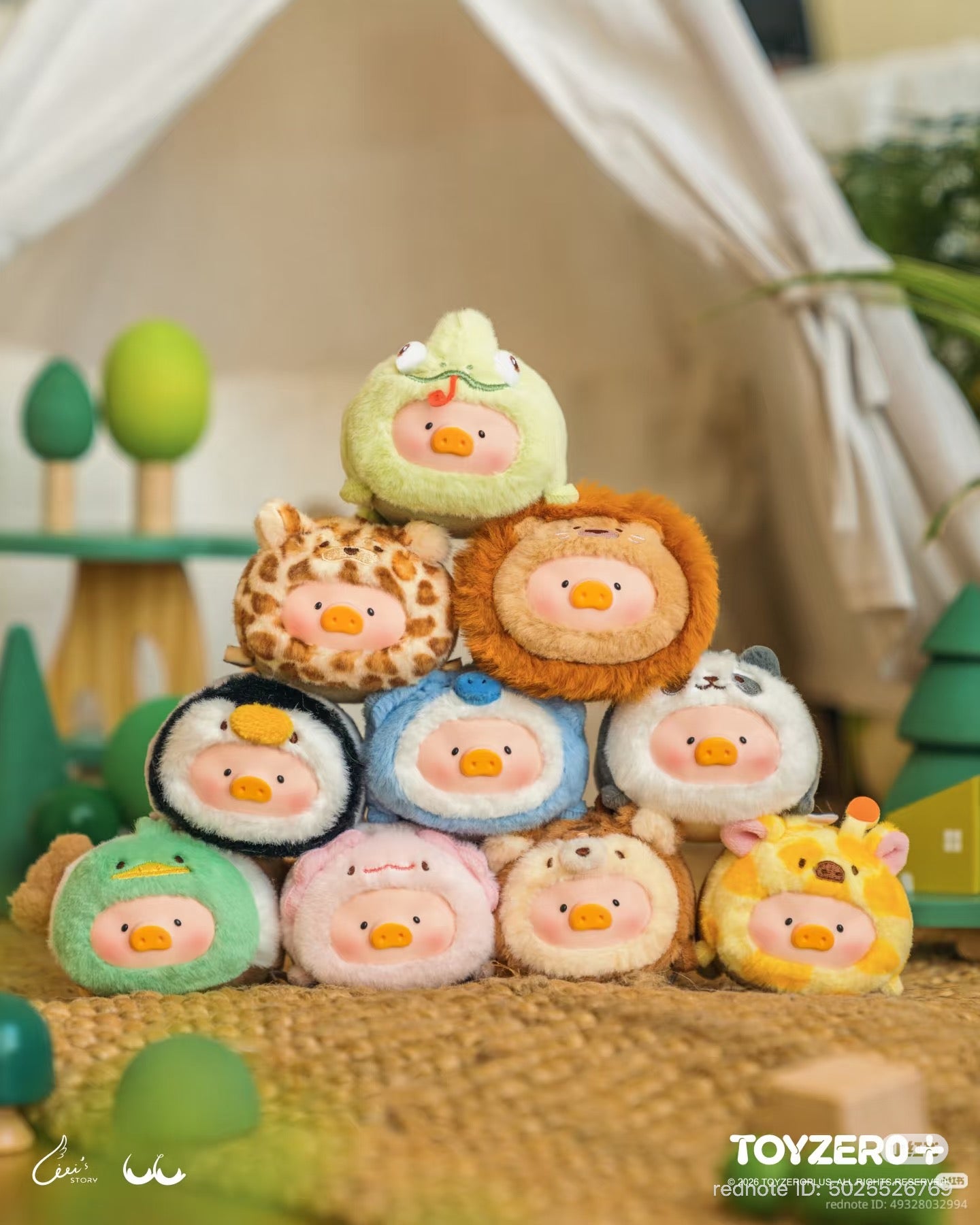 LuLu the Piggy Animal Party Vol. 2 - Stick together PVC Face Plush Keychain Blind Box
