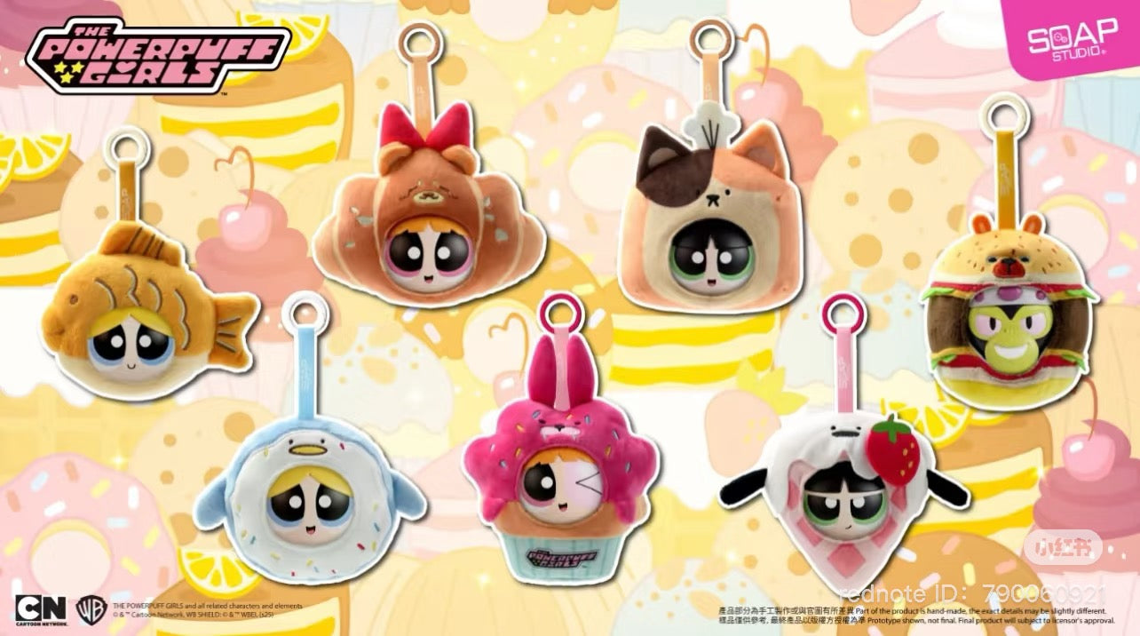 Powerpuff Girls Bakery Workshop Blind Box, featuring 6 regular figures and 1 secret, available for preorder, shipping late June 2025.