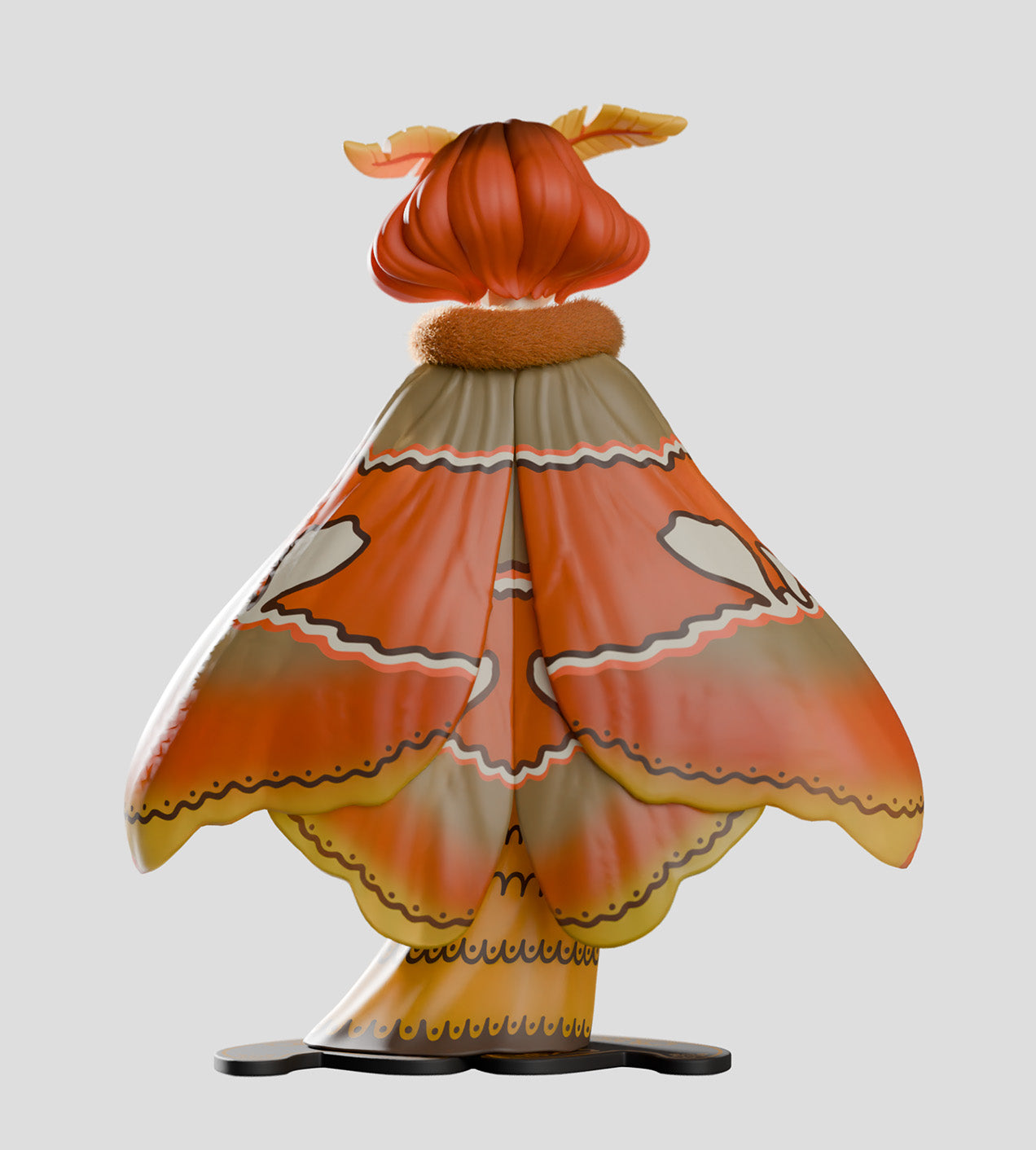 Moth Fairies figurine, Atlas, in a flowing gown with luxurious details, from Strangecat Toys' art toy collection.