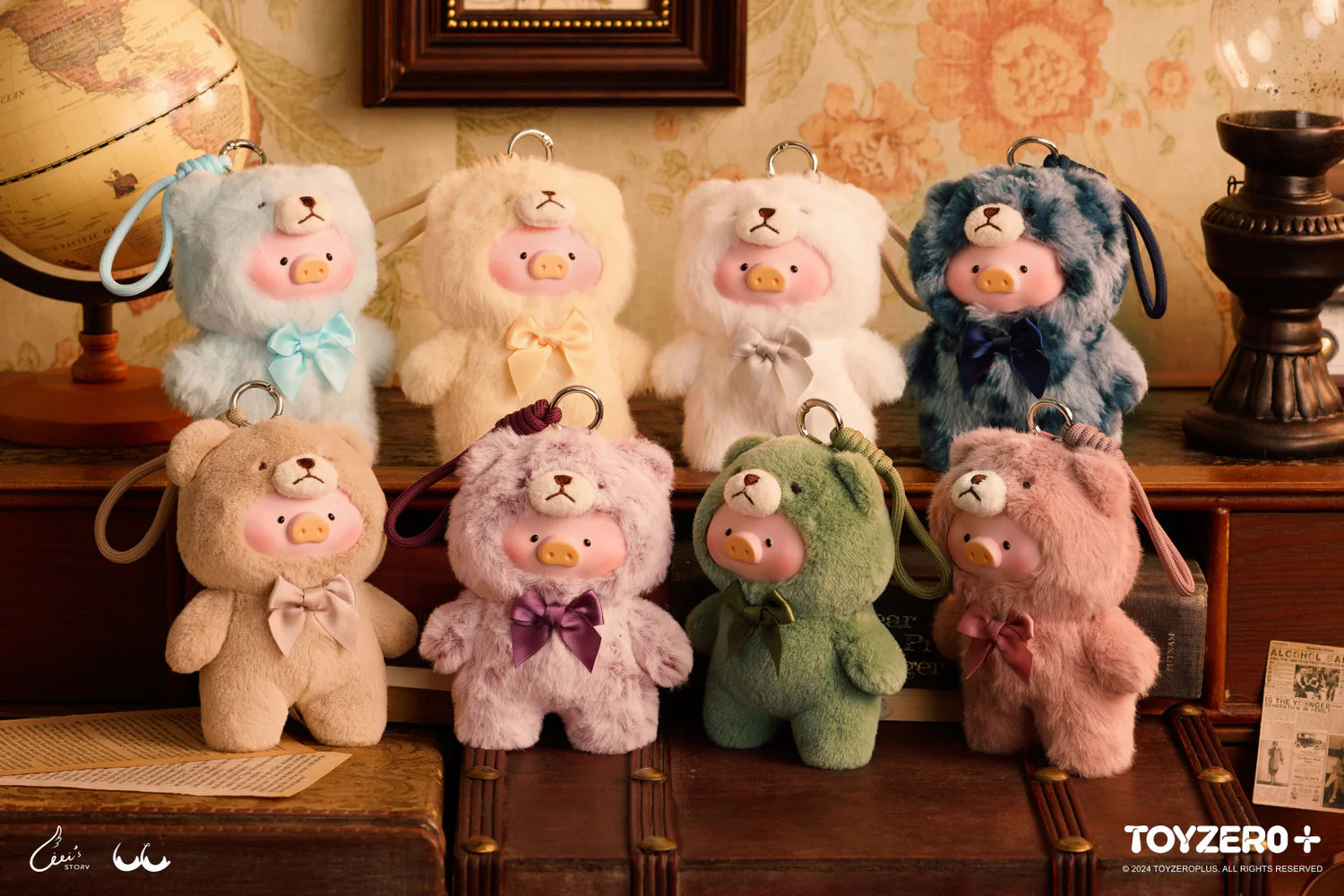 Vintage Teddy Store's LuLu the Piggy blind box series features a soft vinyl and plush toy, ~14cm tall. Each box contains a surprise design, reflecting the store's blind box and art toy focus.