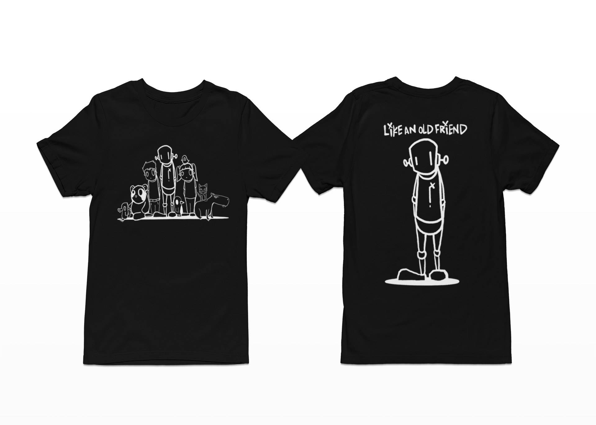 Screen Printed t-shirt with cartoon characters by ChrisRWK on American Apparel 2001W.